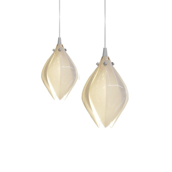 Celeste Flora Ceramic Flower Pendant Light with Brass & White Finish