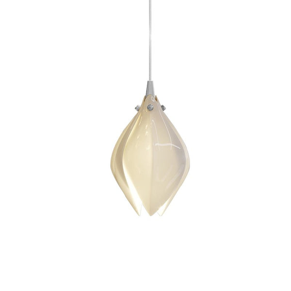 Celeste Flora Ceramic Flower Pendant Light with Brass & White Finish