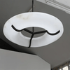 Carve Alabaster Pendant Light – Hand‑Carved Stone Shade with Black Frame