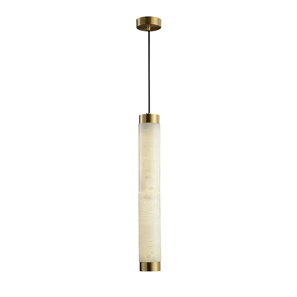 Aria Brushed Brass Alabaster Pendant Lamp – Elegant Ceiling Light