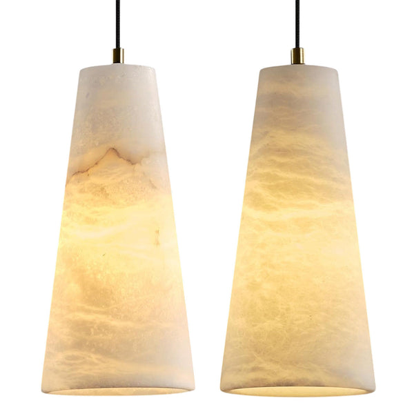 Modern Spanish Alabaster Mini Pendant Light – Round Design Brass-2