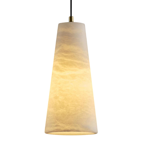 Modern Spanish Alabaster Mini Pendant Light – Round Design Brass-1