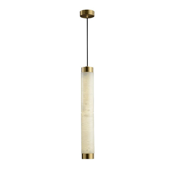 Aria Brushed Brass Alabaster Pendant Lamp – Elegant Ceiling Light