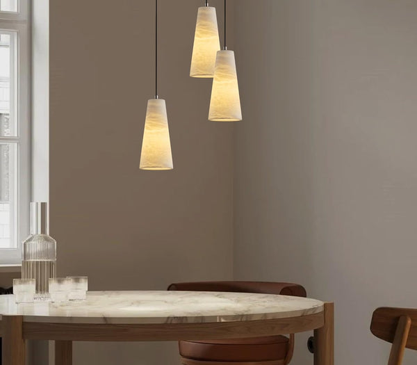 Modern Spanish Alabaster Mini Pendant Light – Round Design