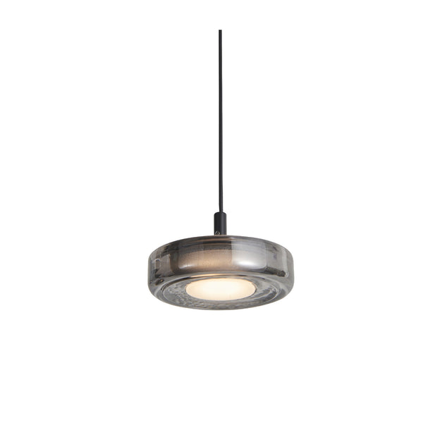 Modern Radial Glass Disc LED Pendant – Black/Gold, Artistic Design