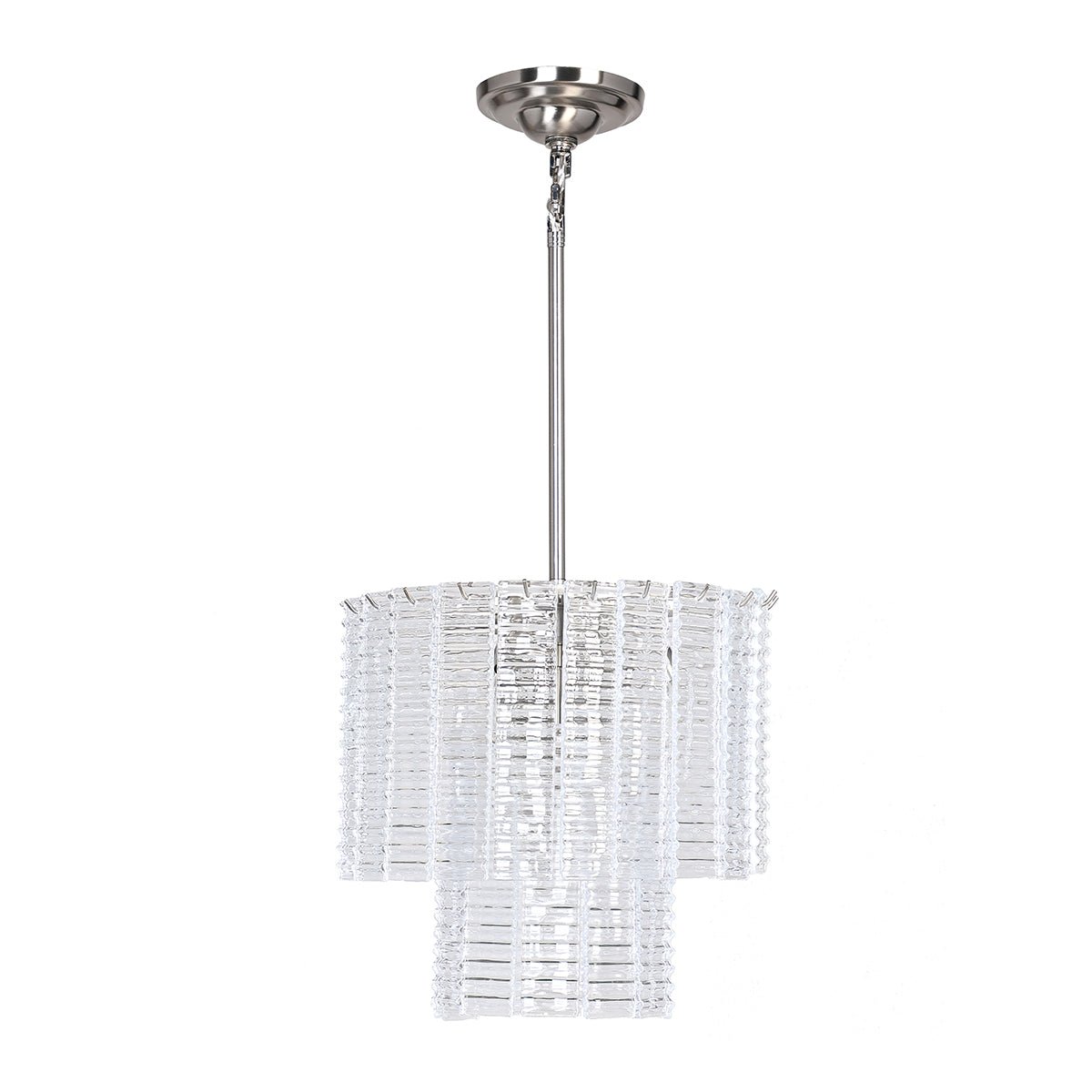 Cuirass Round Ribbed Glass Tile Chandelier Collection - Kavker -