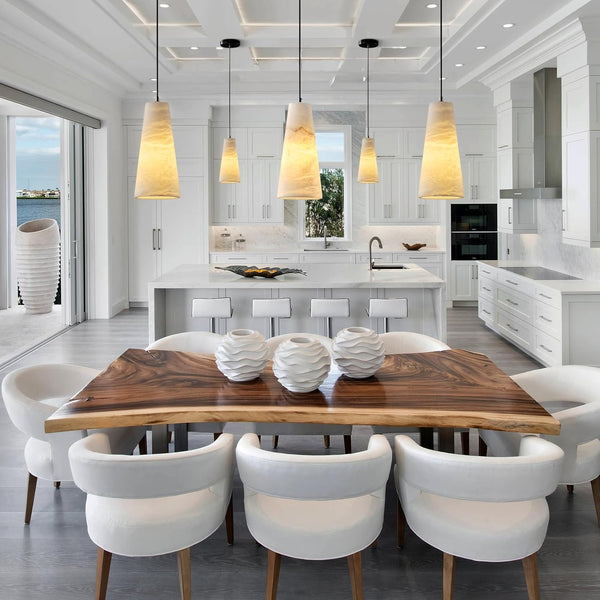 Modern Spanish Alabaster Mini Pendant Light – Round Design