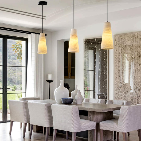Modern Spanish Alabaster Mini Pendant Light – Round Design