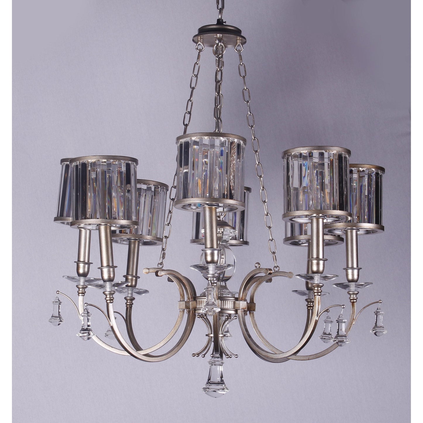 Opal Swisse 8-Light Crystal Shaded Chandelier - Kavker