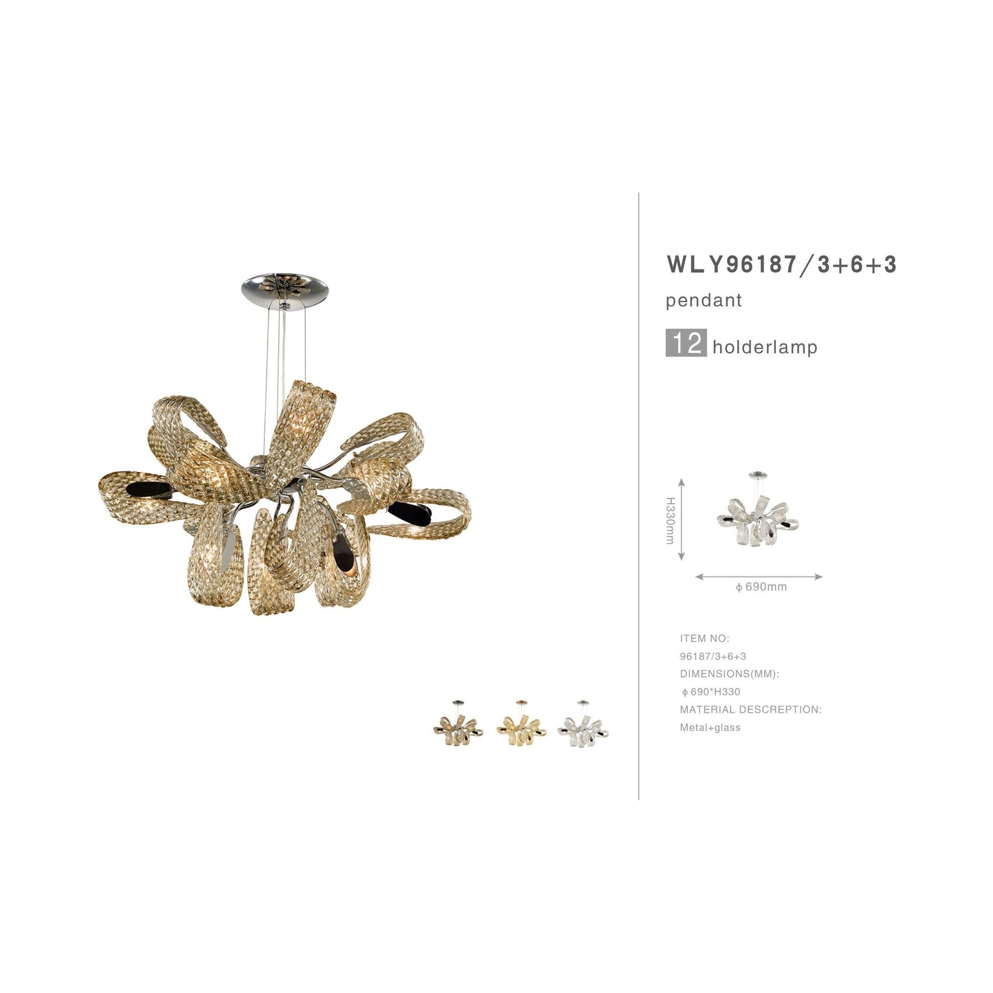 Bella Ropes Murano Glass Chandelier - Kavker -