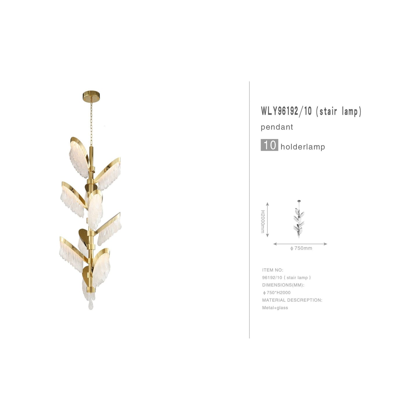 Palm-Villa Murano Glass Foyer Chandelier - Kavker