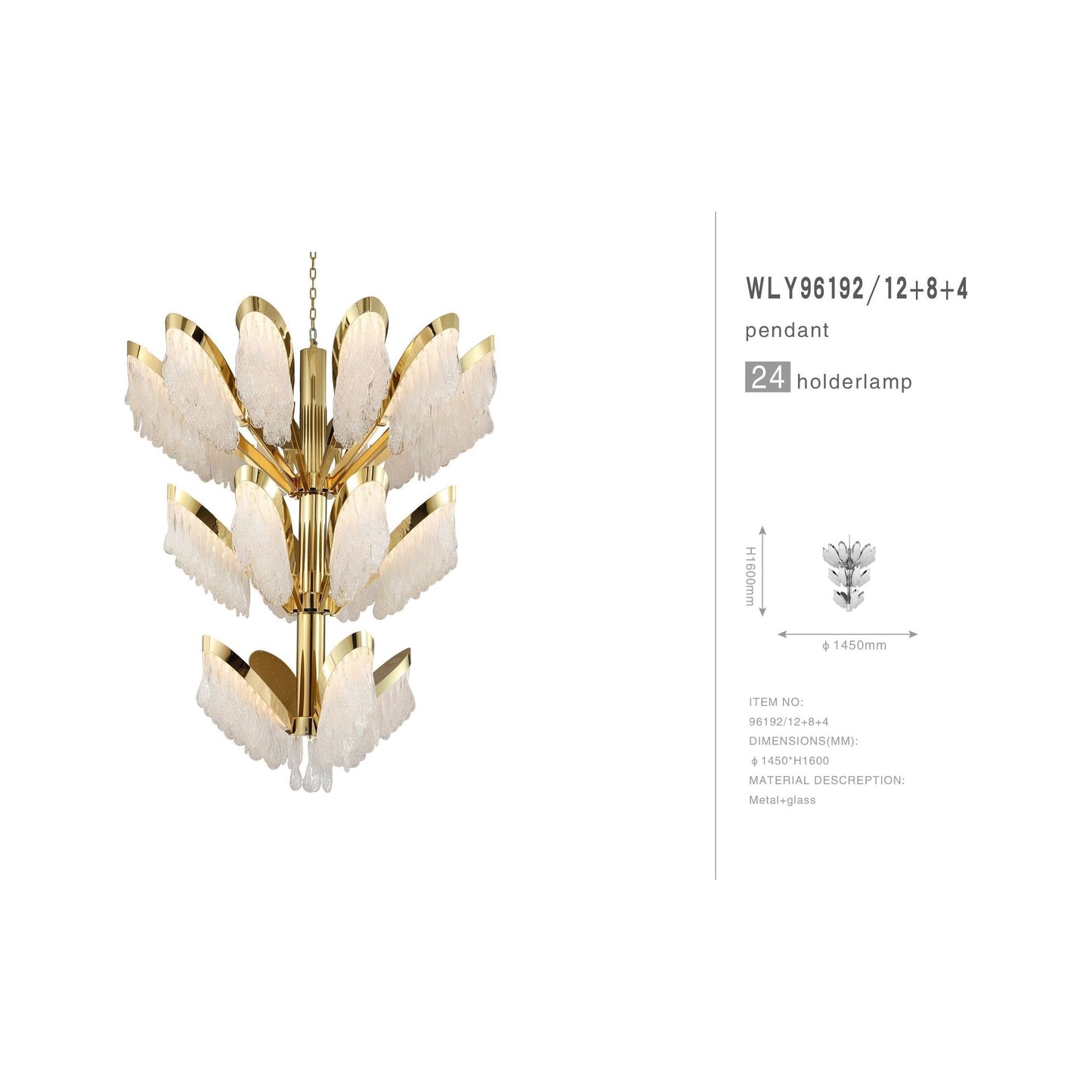 Palm-Villa Murano Glass Wide Foyer Chandelier - Kavker