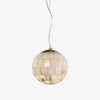 Elegant Alabaster Brass Ball Pendant Light 11" Diameter