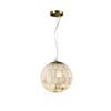 Elegant Alabaster Brass Ball Pendant Light 11" Diameter