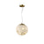Elegant Alabaster Brass Ball Pendant Light 11" Diameter