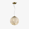 Elegant Alabaster Brass Ball Pendant Light 11" Diameter