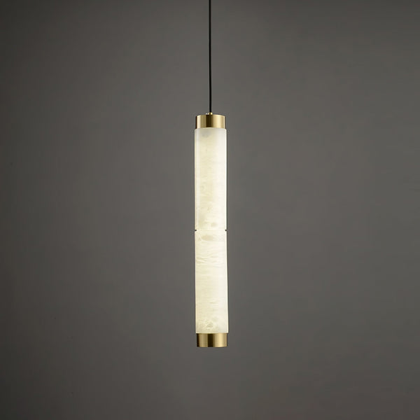 Aria Brushed Brass Alabaster Pendant Lamp – Elegant Ceiling Light