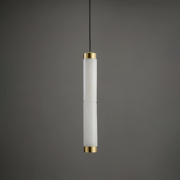 Aria Brushed Brass Alabaster Pendant Lamp – Elegant Ceiling Light