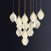 Celeste Flora Ceramic Flower Pendant Light with Brass & White Finish