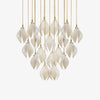 Celeste Flora Ceramic Flower Pendant Light with Brass & White Finish