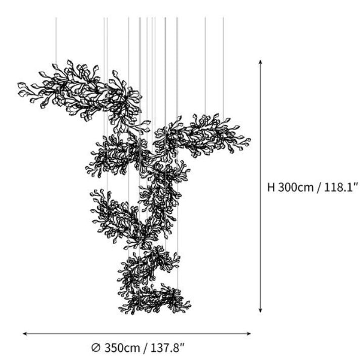 Ceramic Gingko Combination Large Chandelier-Kavker