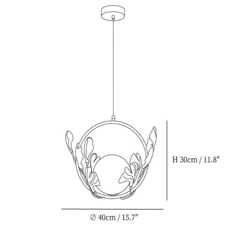 Ceramic Gingko Pendant Lamp-Kavker