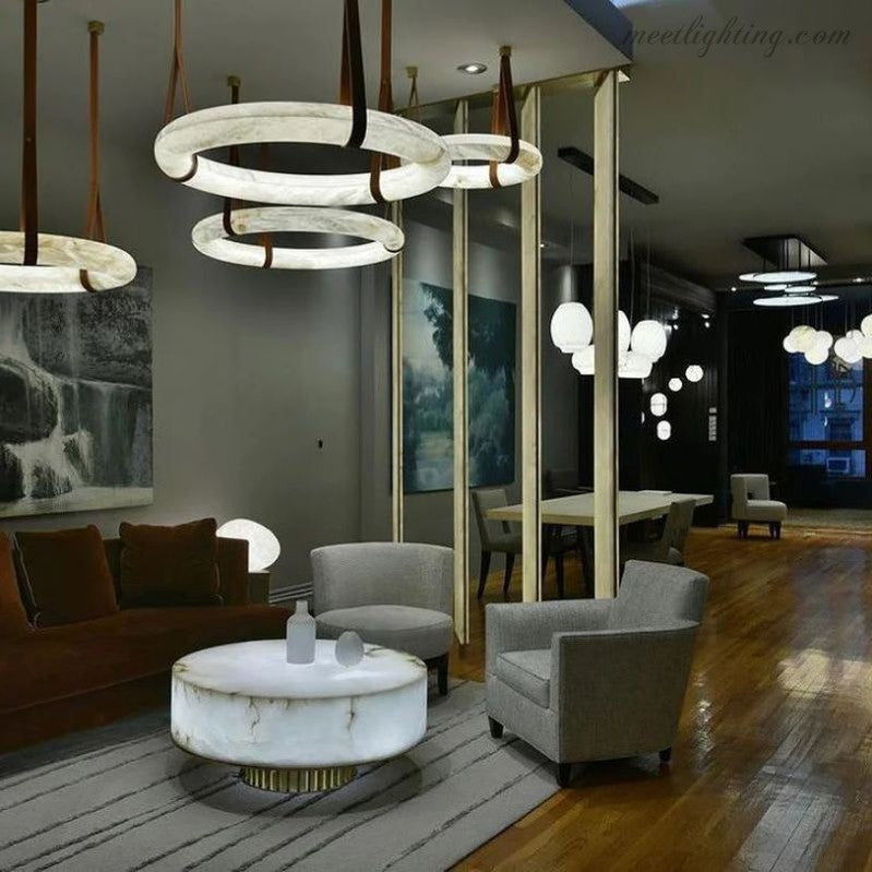 Charlene Marble Halo Circle Light-Kavker