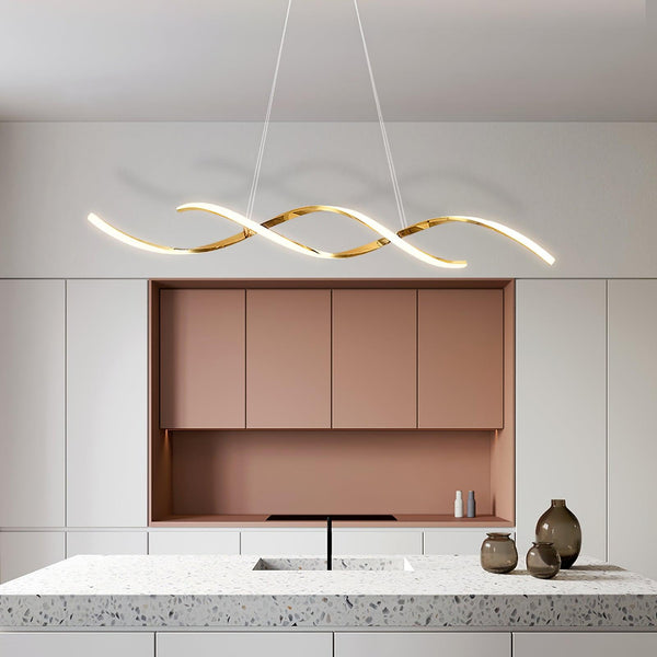 Gentle Waves Modern Pendant Light with Adjustable Finish
