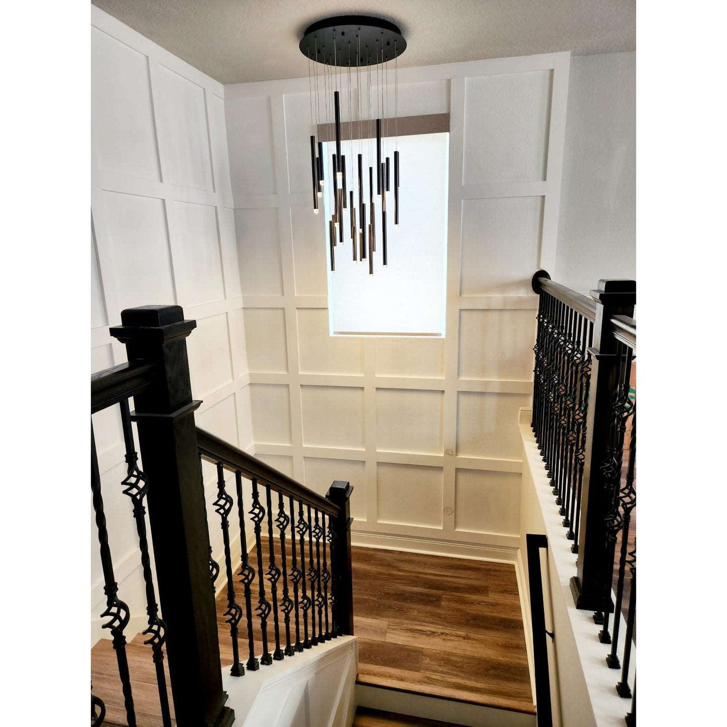 Bellini Round Tri-Tone Tubular Pendant Light Chandelier - Kavker