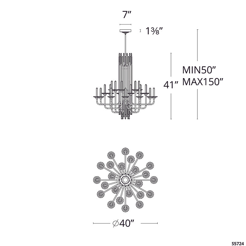 Meet Crystal Chandelier S5724 Calliope 40" LED Chandelier