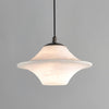 Celestial Saucer Alabaster Pendant Light Black & White
