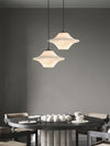 Celestial Saucer Alabaster Pendant Light Black & White