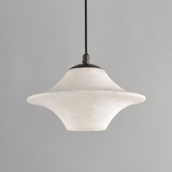 Celestial Saucer Alabaster Pendant Light Black & White