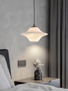 Celestial Saucer Alabaster Pendant Light Black & White