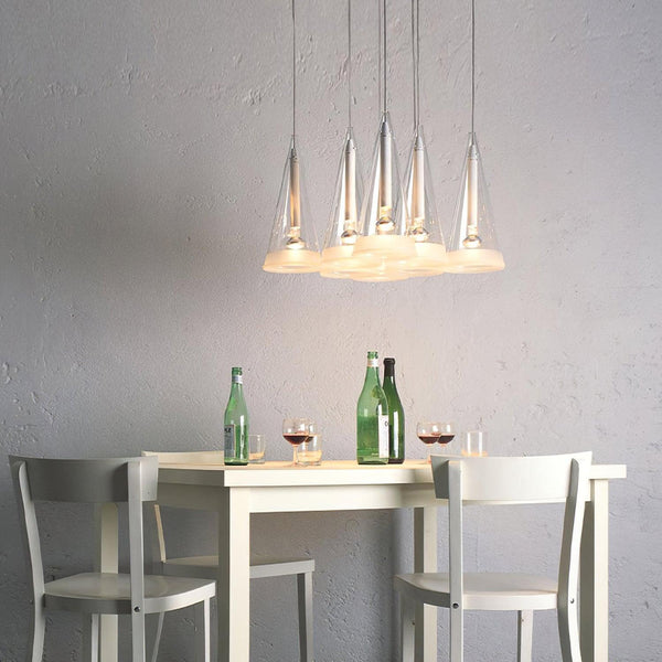 Elegant Tuileries Glass Pendant Light with Chrome Iron Frame