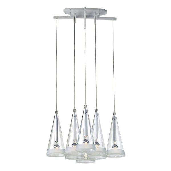 Elegant Tuileries Glass Pendant Light with Chrome Iron Frame