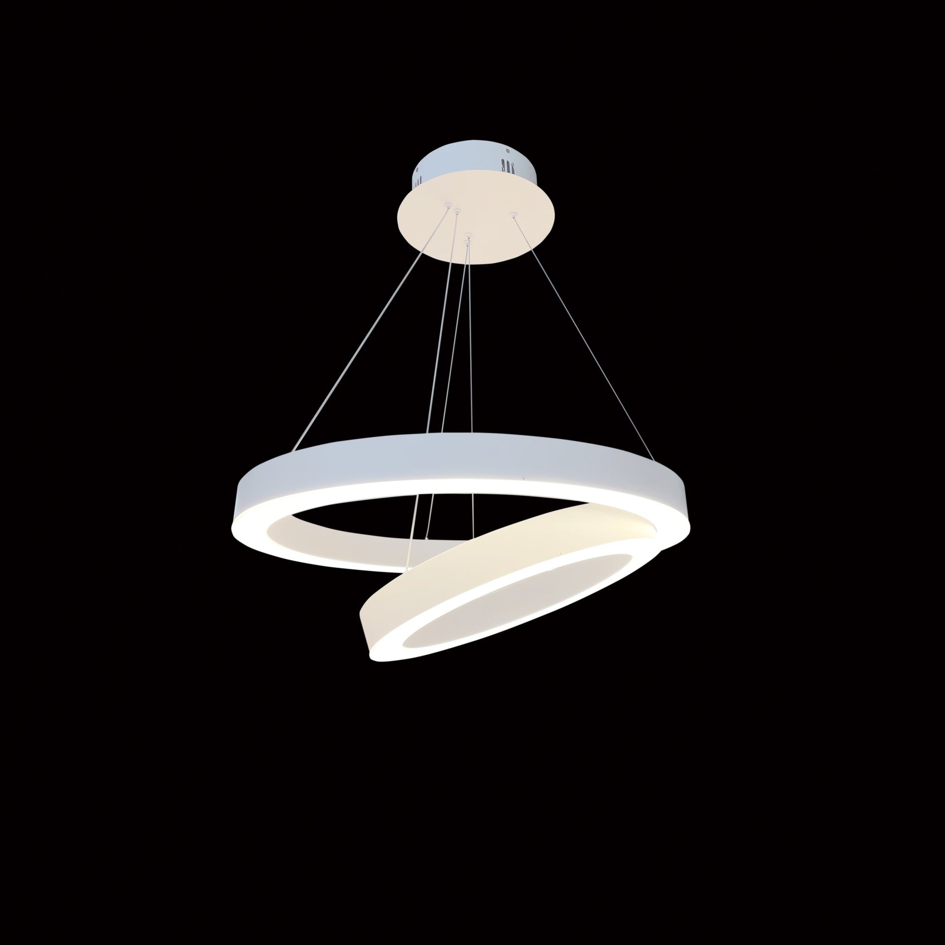 Liana Matte White Round LED Ring Chandelier - Kavker - 