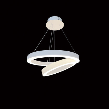 Liana Matte White Round LED Ring Chandelier - Kavker - 