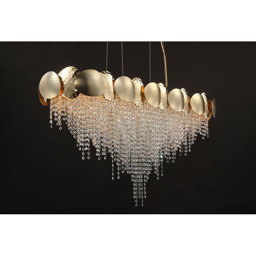 Amadeo Oval Brass Crystal Chandelier - Kavker - 