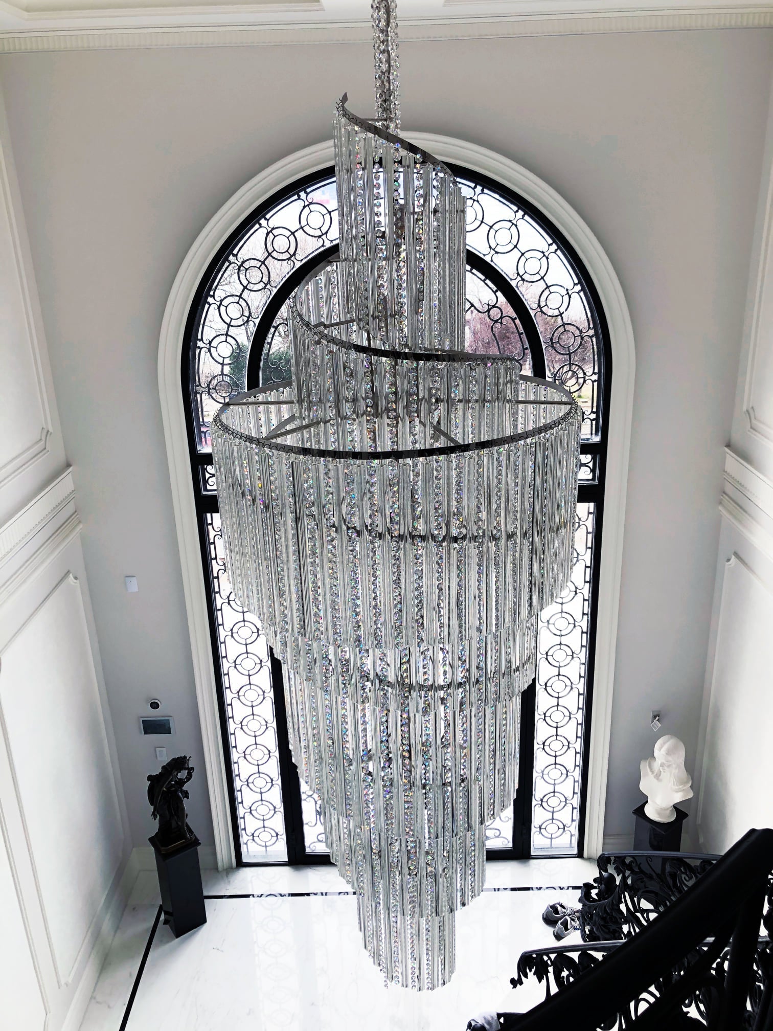 Luxury Spiral Crystal Chandelier for High-ceiling/Foyer/Staircase