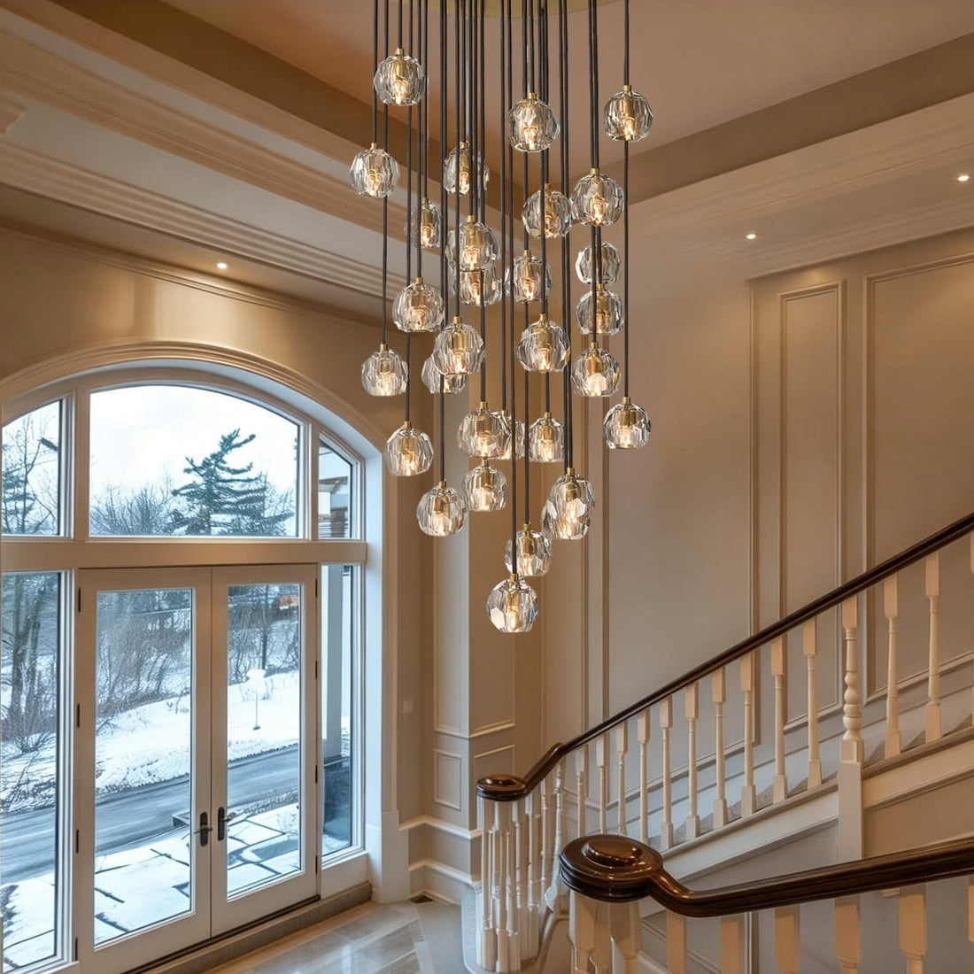 Crystal Sphere Round Cluster Chandelier