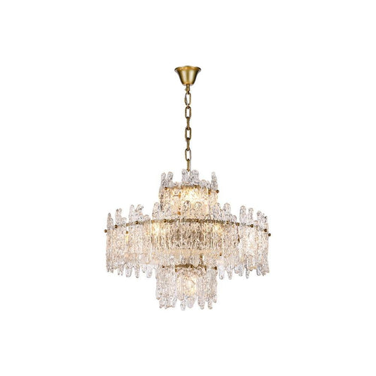 Faust Tiered Round Glass Chandelier - Kavker