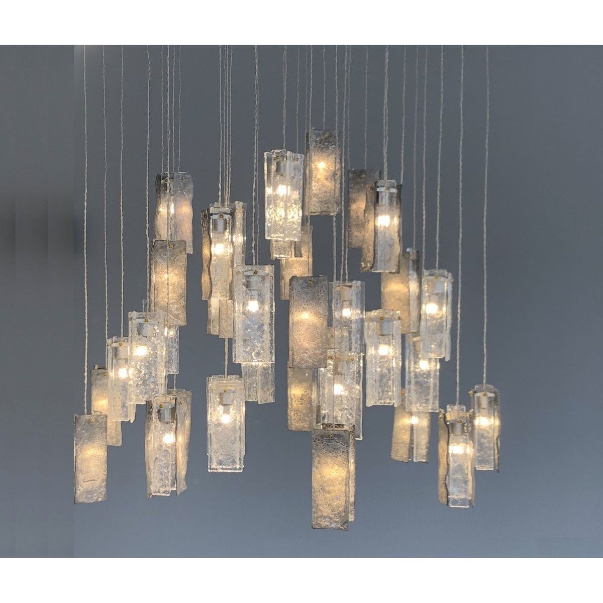 Rain Square Cluster Glass tile Pendant Chandelier - Kavker - 