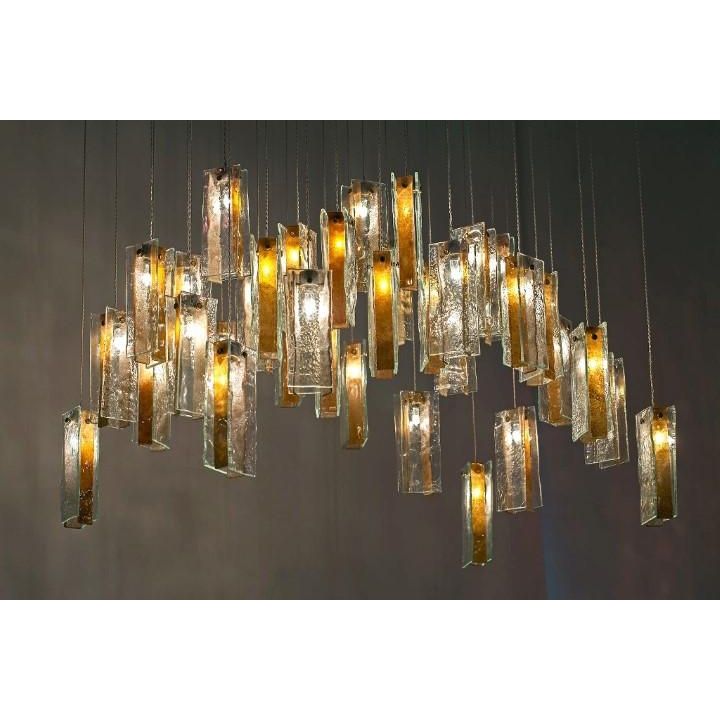 Rain Square Cluster Glass tile Pendant Chandelier - Kavker - 