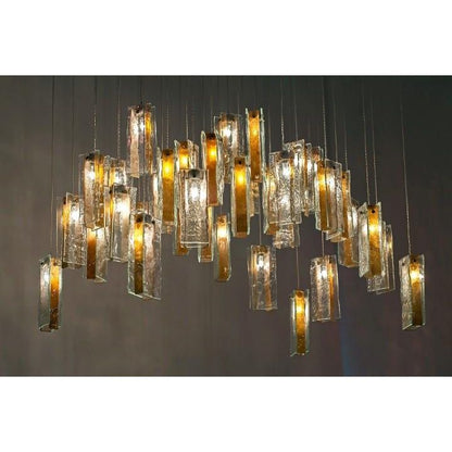 Rain Square Cluster Glass tile Pendant Chandelier - Kavker - 