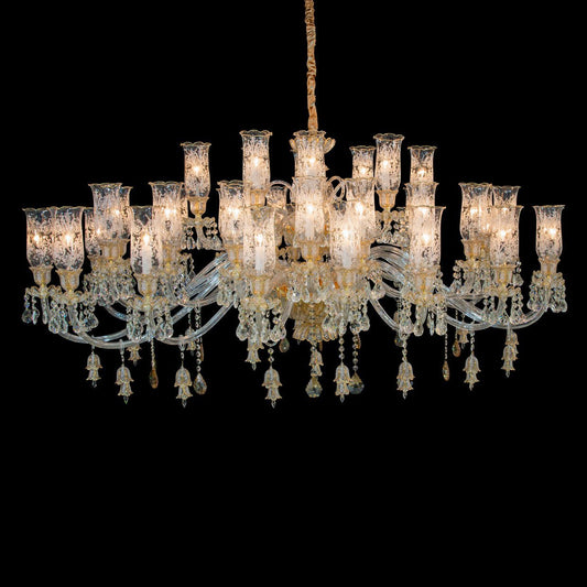 24 Light Oval/ Linear Marbella Garnier Crystal Chandelier - Kavker - 