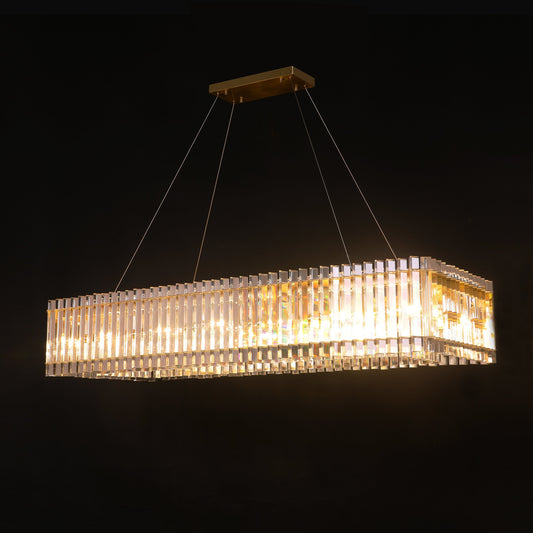 Apex Odeon Crystal Fringe 1-tier Rectangular Chandelier - Kavker - 