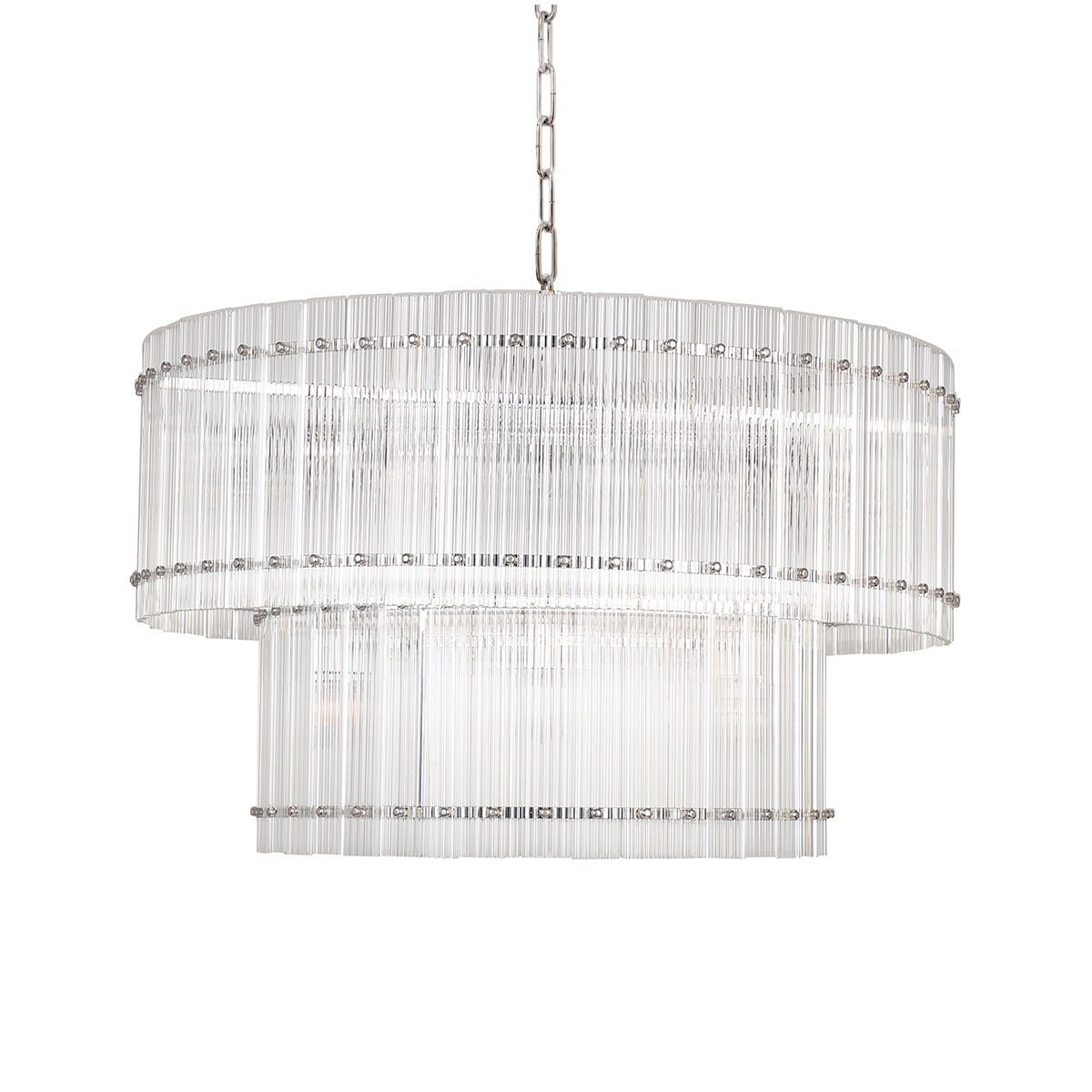 Carmel Round Ribbed Glass Tile Chandelier - Kavker - 