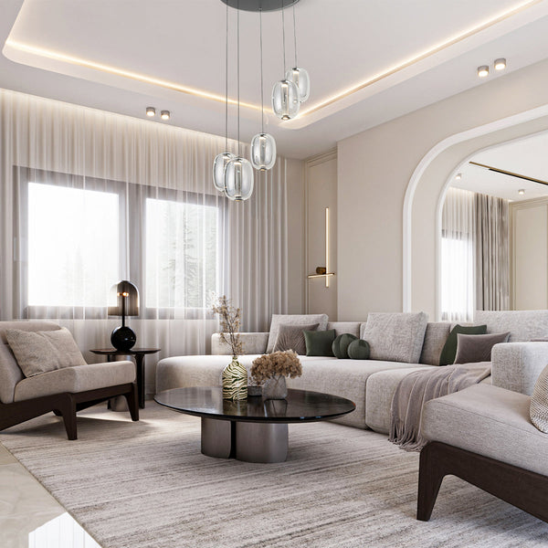 Modern Elliptical Glass Chandelier