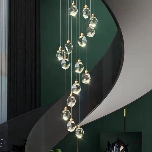 Modern Crystal Chandelier Foyer Living Room Droplight Hall Decoration Lights-Kavker